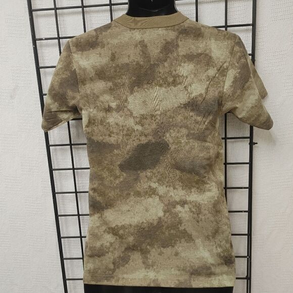 ROTHCO MEN'S BROWN  CAMOFLAGE T SHIRT WITH CONTRASTING KNIT COLLAR. - Picture 2 of 7